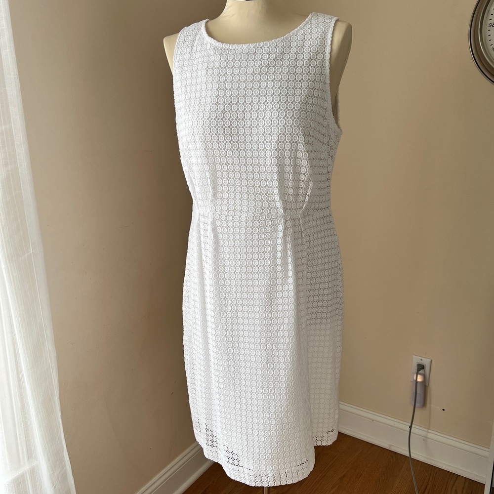 Garnet Hill - NWOT white crochet cotton dress size 12